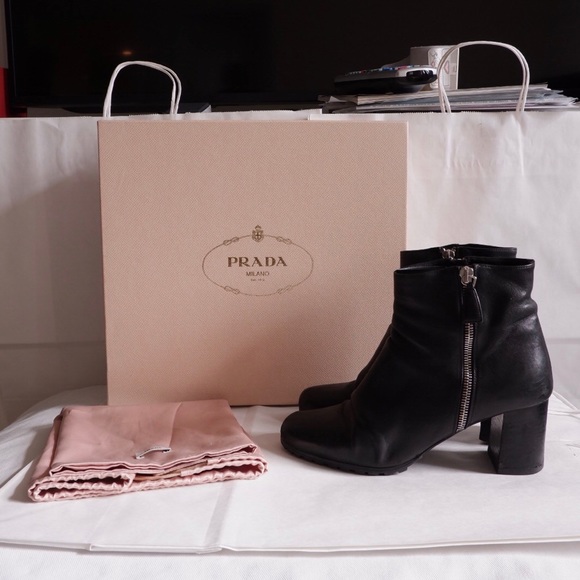prada black ankle boots